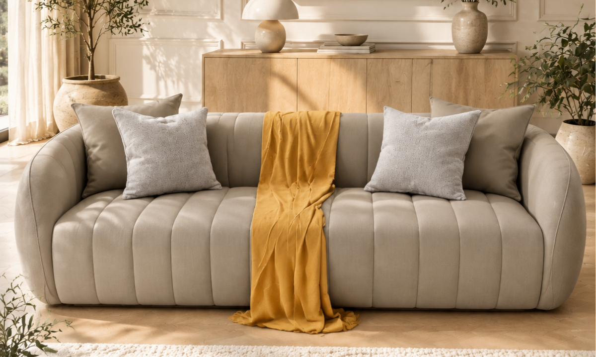 The Monaco Fluted Leather Sofa
