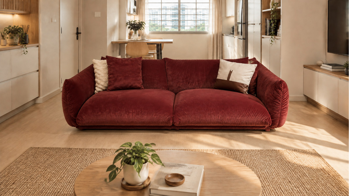 The Scarlet Luxe Velvet 3-Seater
